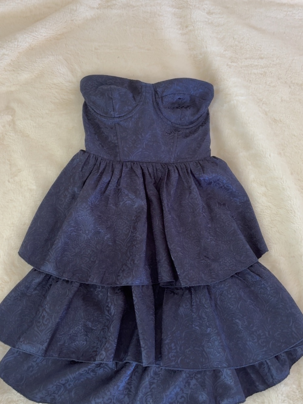Lucy in the Sky Navy Strapless Tiered Party Dress